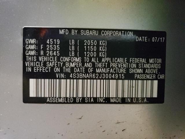 2018 SUBARU LEGACY SPO 4S3BNAR62J3004915