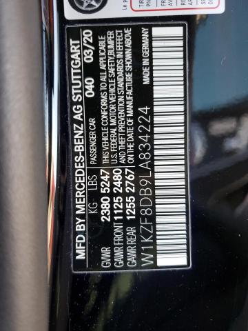 2020 MERCEDES-BENZ E 350 - W1KZF8DB9LA834224