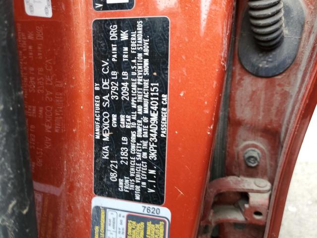 2021 KIA FORTE GT L - 3KPF34AD9ME401151