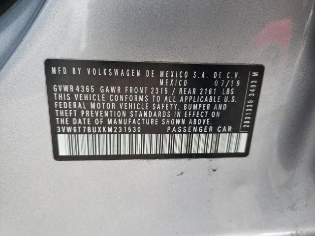 2019 VOLKSWAGEN JETTA GLI 3VW6T7BUXKM231530