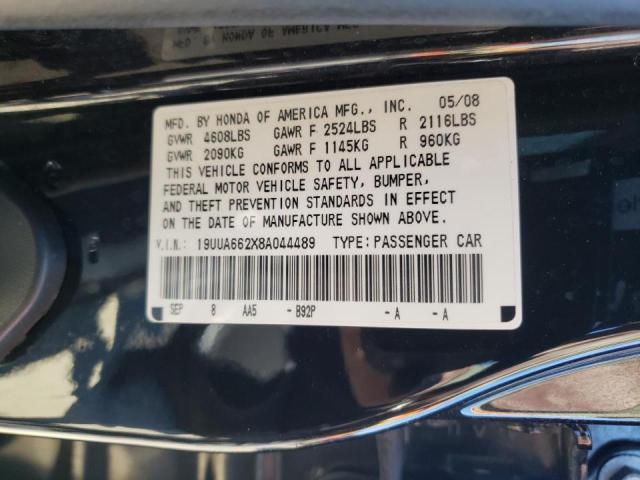 2008 ACURA TL VIN: 19UUA662X8A044489