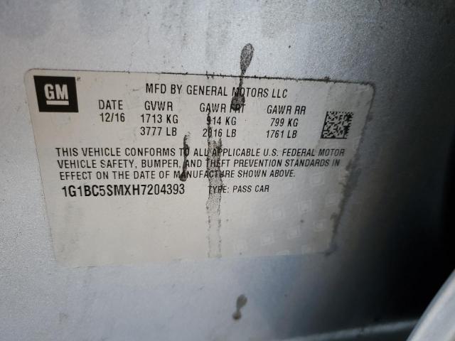 2017 CHEVROLET CRUZE LS 1G1BC5SMXH7204393
