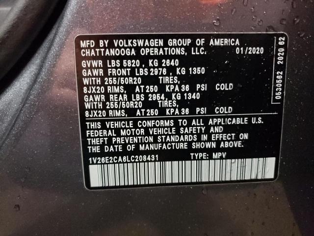 2020 VOLKSWAGEN ATLAS CROS - 1V26E2CA6LC208431