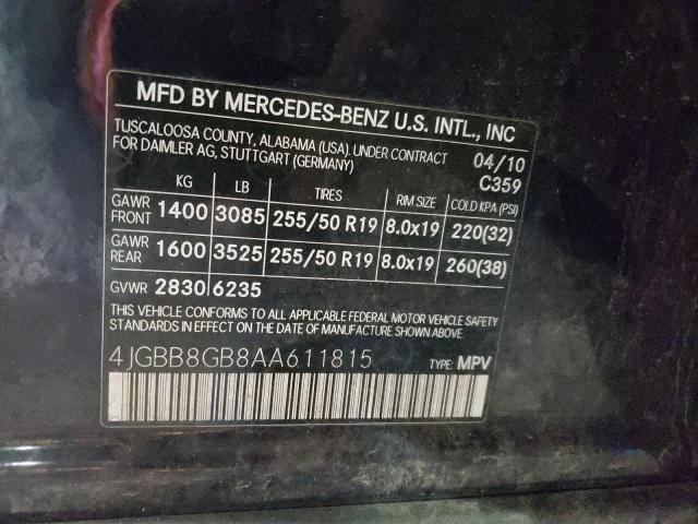 2010 MERCEDES-BENZ ML 350 4MA - 4JGBB8GB8AA611815