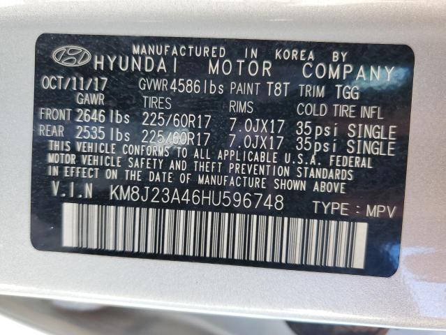 KM8J23A46HU596748 Hyundai TUCSON SE