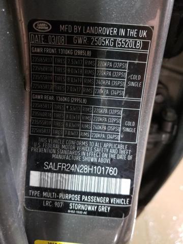 SALFR24N28H101760 Land Rover LR2 HSE