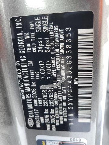 5XYPG4A33JG338353 KIA SORENTO LX