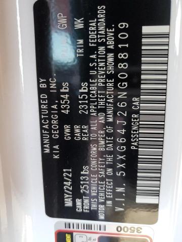 5XXG64J26NG088109 KIA K5 GT LINE