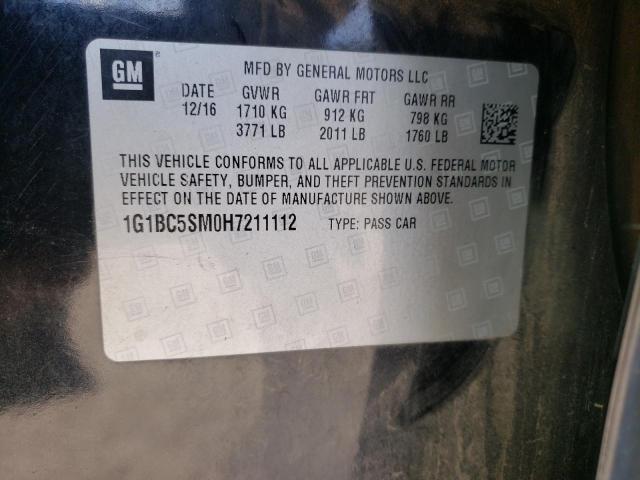 2017 CHEVROLET CRUZE LS - 1G1BC5SM0H7211112