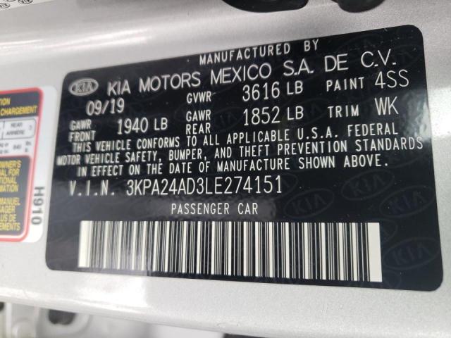 3KPA24AD3LE274151 KIA RIO LX