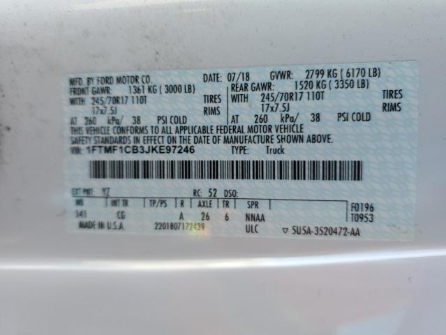 2018 FORD F150 - 1FTMF1CB3JKE97246