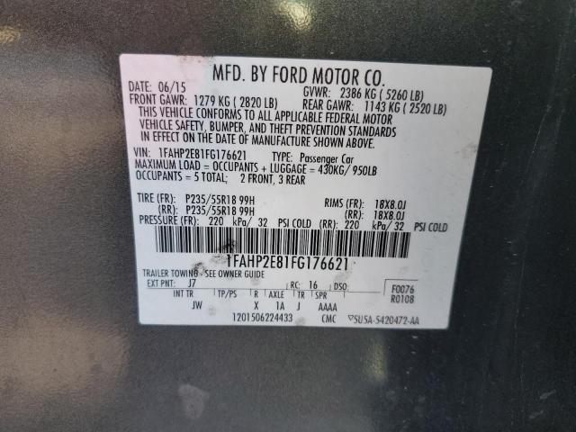 2015 FORD TAURUS SEL 1FAHP2E81FG176621