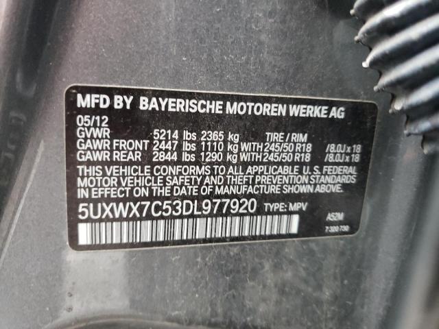 VIN 5UXWX7C53DL977920 2013 BMW X3, Xdrive35I no.13