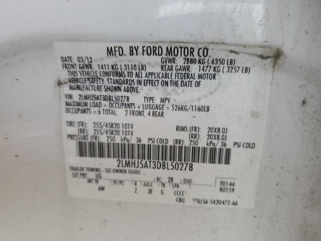 2LMHJ5AT3DBL50278 Lincoln MKT