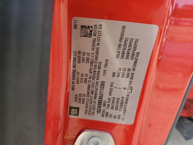 2018 CHEVROLET COLORADO 1GCHSBEA6J1112369