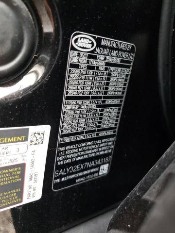 SALYJ2EX7NA343187 Land Rover Range Rover Velar S