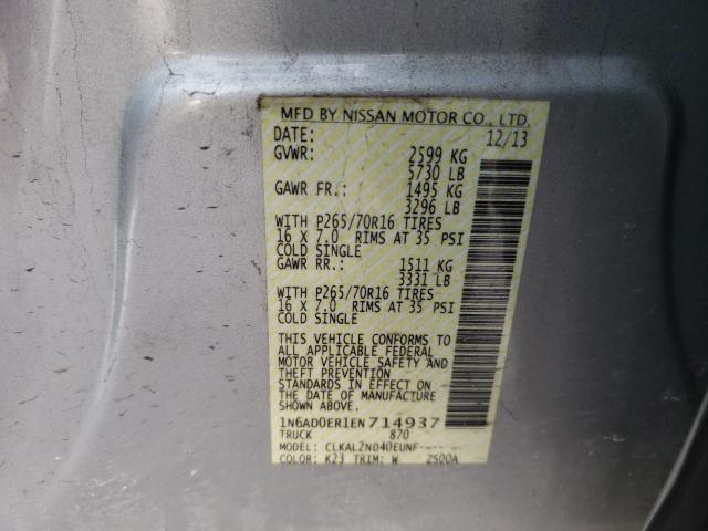 1N6AD0ER1EN714937 Nissan FRONTIER S