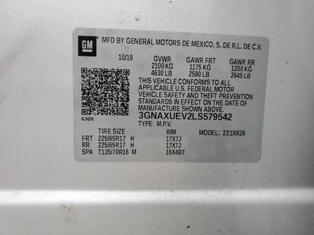 2020 CHEVROLET EQUINOX LT - 3GNAXUEV2LS579542