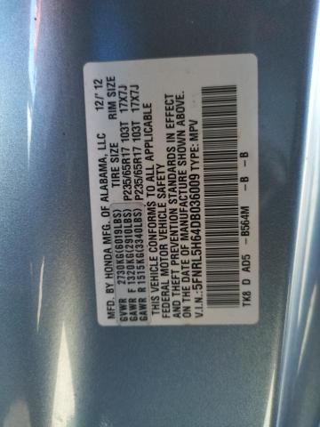 VIN 5FNRL5H64DB036009 2013 HONDA ODYSSEY no.13