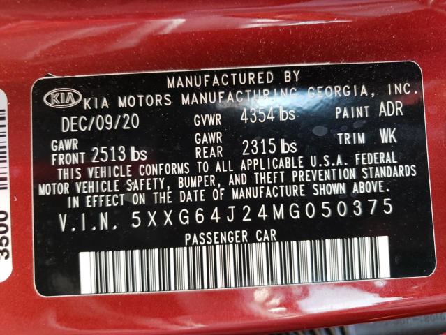 2021 KIA K5 GT LINE 5XXG64J24MG050375