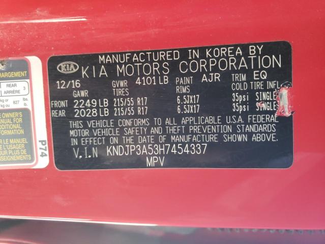KNDJP3A53H7454337 KIA SOUL +