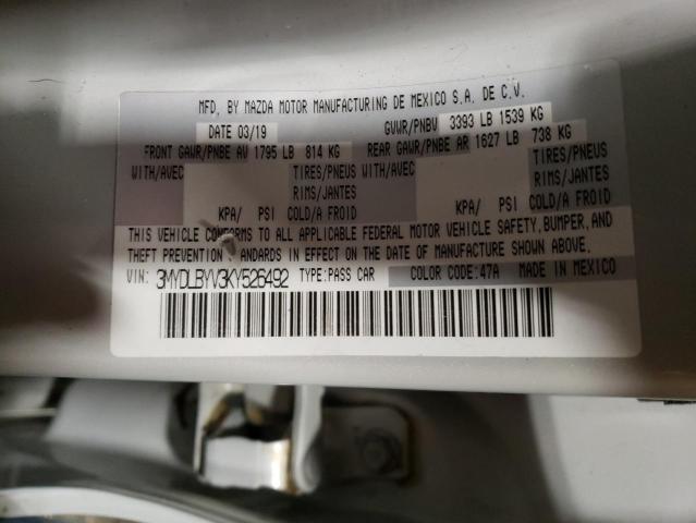 2019 TOYOTA YARIS L - 3MYDLBYV3KY526492