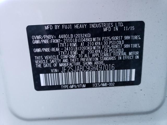 JF2SJABC9GH497016 Subaru Forester 2.5i