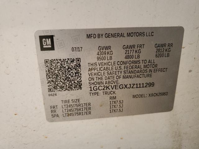 2018 CHEVROLET SILVERADO 1GC2KVEGXJZ111299