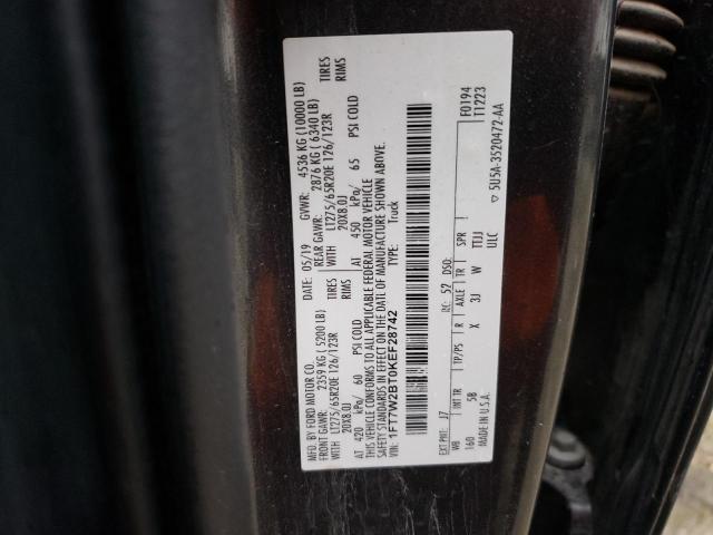 2019 FORD F250 SUPER - 1FT7W2BT0KEF28742