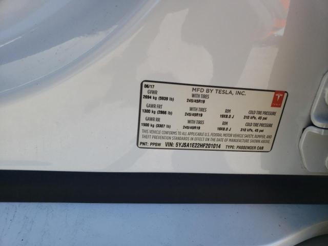 2017 TESLA MODEL S - 5YJSA1E22HF201014