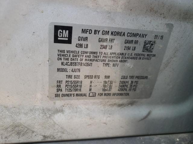 2015 BUICK ENCORE CON - KL4CJBSB7FB143541