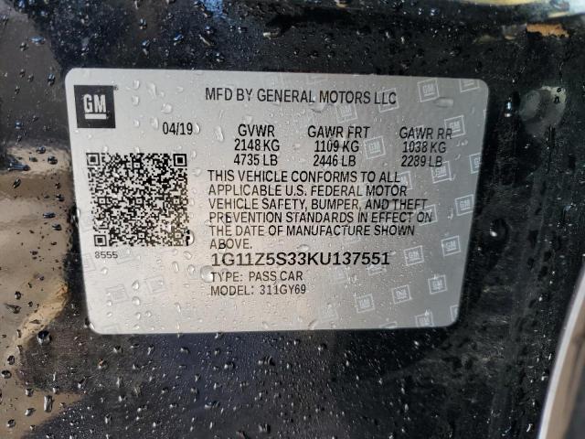 2019 CHEVROLET IMPALA LT - 1G11Z5S33KU137551