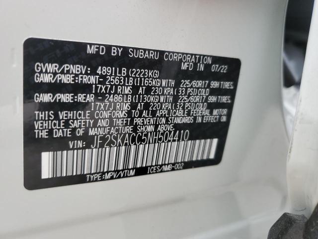 2022 SUBARU FORESTER - JF2SKACC5NH504410