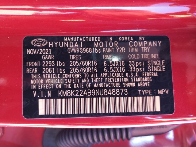 2022 HYUNDAI KONA KM8K22AB9NU848873