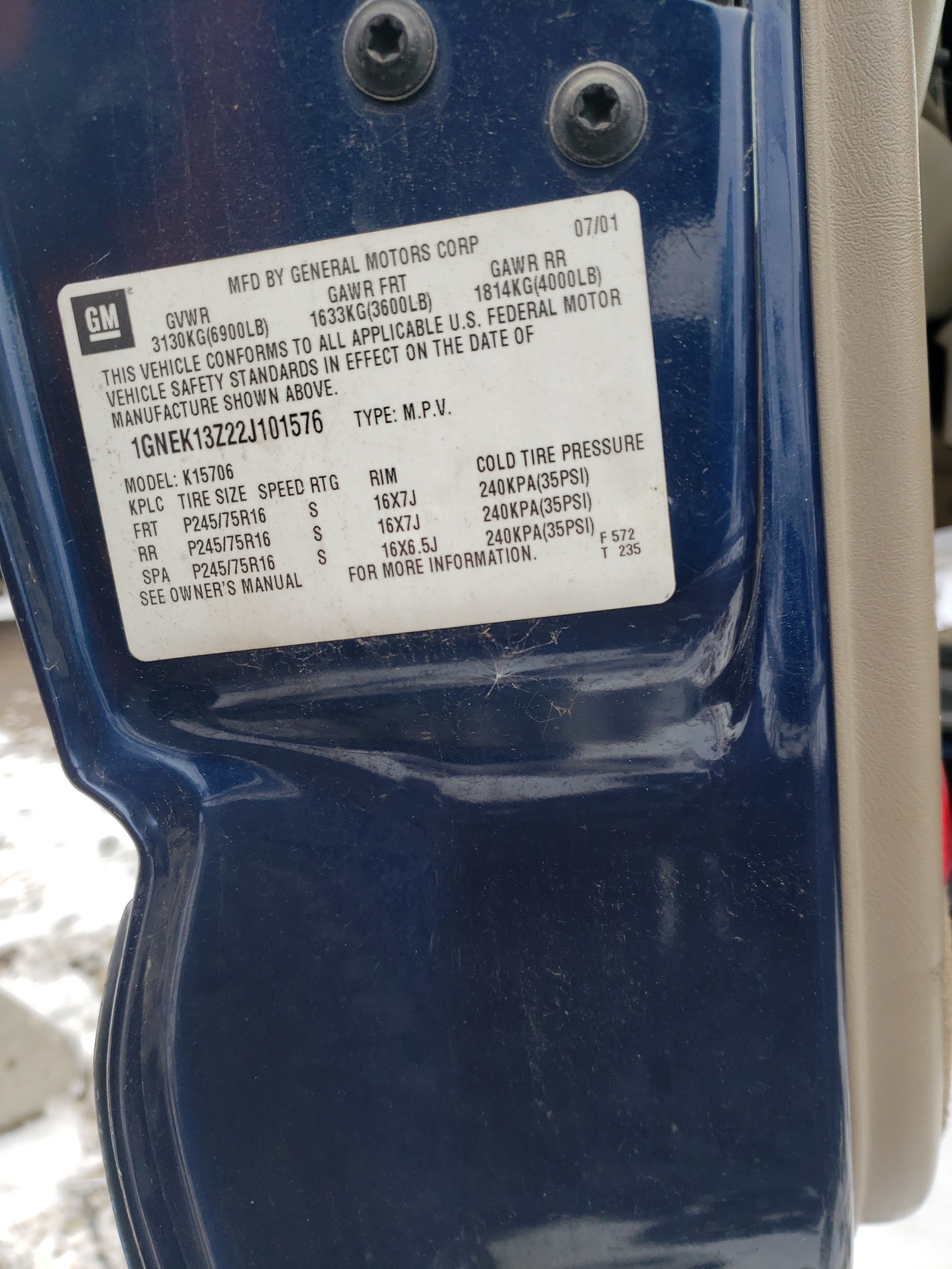 1GNEK13Z22J101576 2002 Chevrolet Tahoe K1500