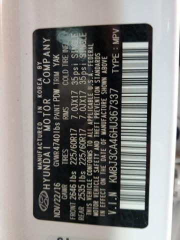 2017 HYUNDAI TUCSON LIM - KM8J3CA46HU367337
