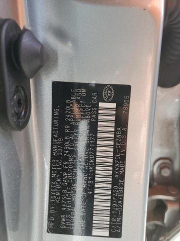 2019 TOYOTA CAMRY L - 4T1B11HK0KU771177