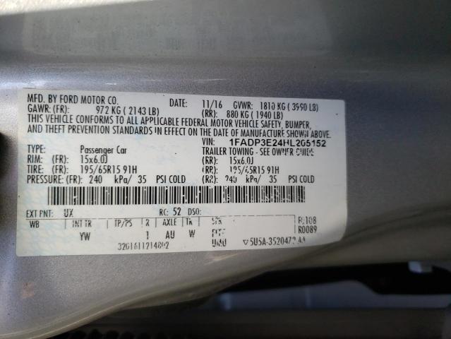 1FADP3E24HL205152 Ford FOCUS S