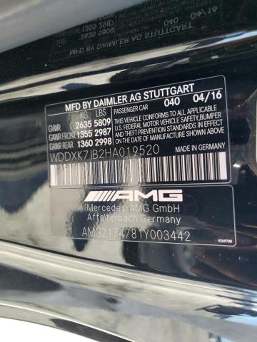 2017 MERCEDES-BENZ S 63 AMG - WDDXK7JB2HA019520