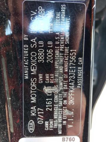 3KPFK4A73JE175651 KIA FORTE LX