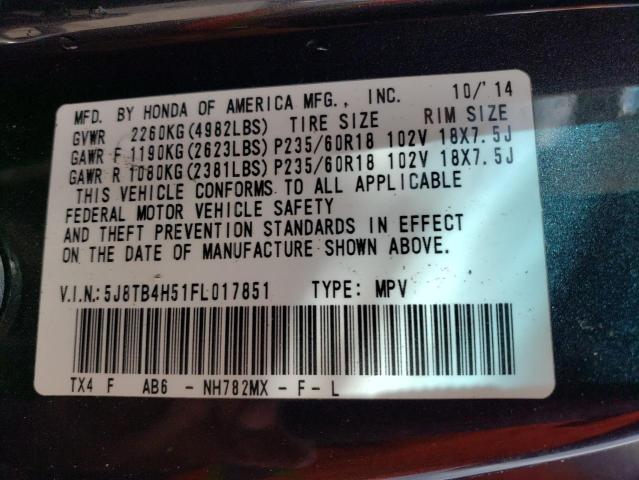 5J8TB4H51FL017851 Acura Rdx Technology