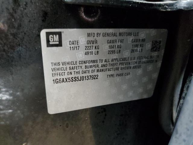 2018 CADILLAC CTS LUXURY - 1G6AX5SS5J0137922
