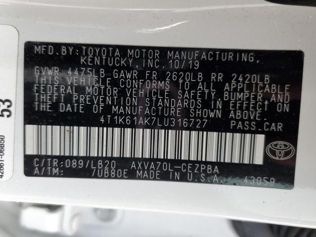 2020 TOYOTA CAMRY XSE - 4T1K61AK7LU316727