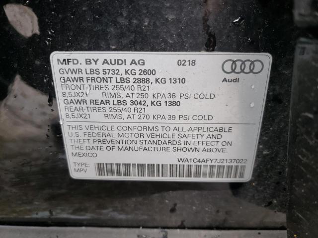 2018 AUDI SQ5 PRESTI WA1C4AFY7J2137022