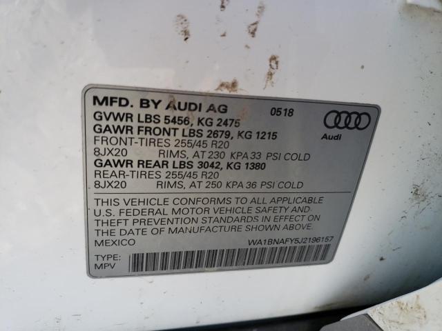 WA1BNAFY5J2196157 | 2018 AUDI Q5 PREMIUM