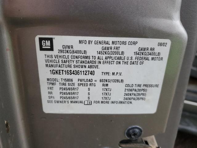 1GKET16S436112740 GMC ENVOY XL