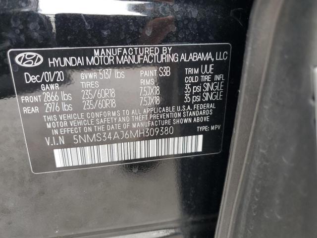 2021 HYUNDAI SANTA FE S 5NMS34AJ6MH309380
