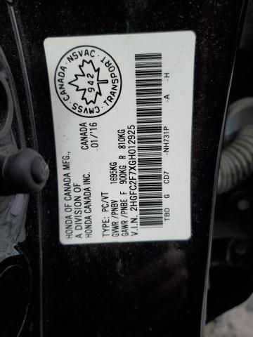 2016 HONDA CIVIC EX - 2HGFC2F7XGH012925