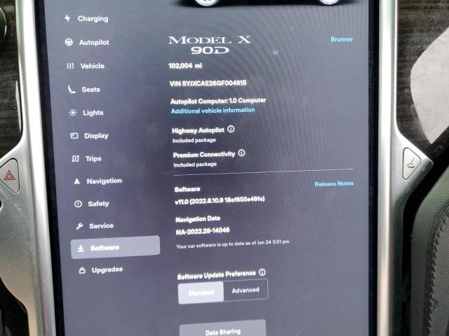 5YJXCAE26GF004815 Tesla MODEL X