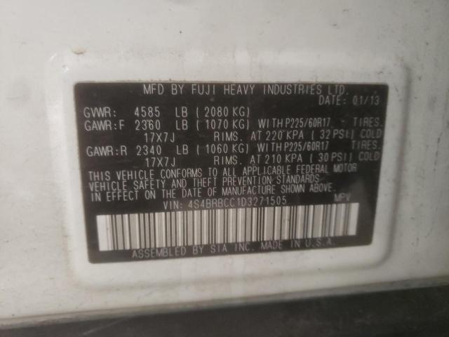 4S4BRBCC1D3271505 Subaru Outback 2.5i Premium